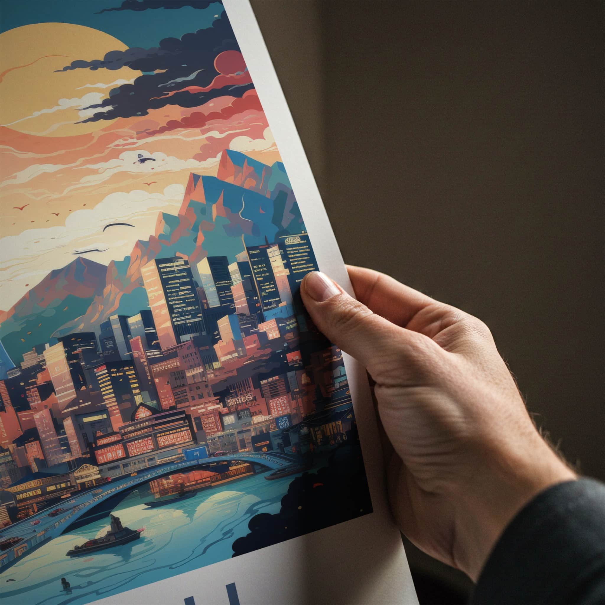Daegu Poster - South Korea Travel Art - Vibrant Cityscape Tower Wall Decor