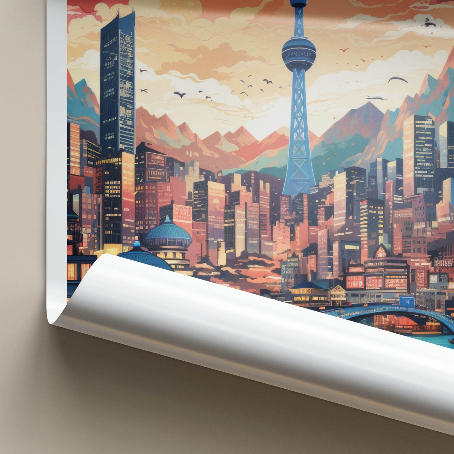 Daegu Poster - South Korea Travel Art - Vibrant Cityscape Tower Wall Decor