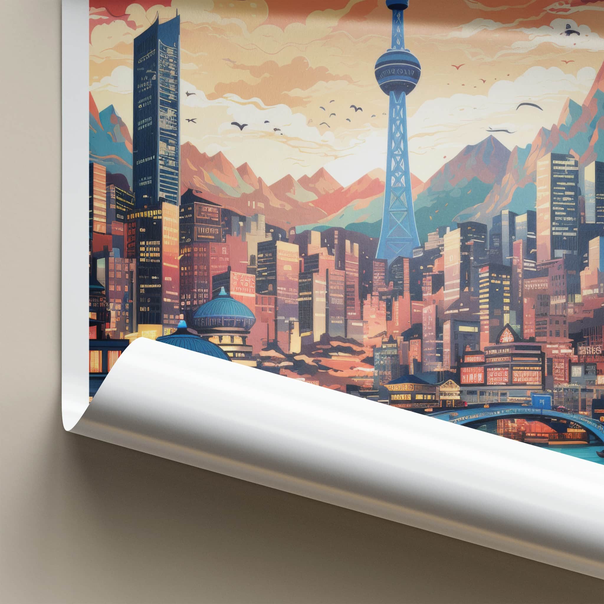 Daegu Poster - South Korea Travel Art - Vibrant Cityscape Tower Wall Decor