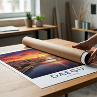 Daegu Poster - South Korea Travel Art - Vibrant Sunset City Home Decor