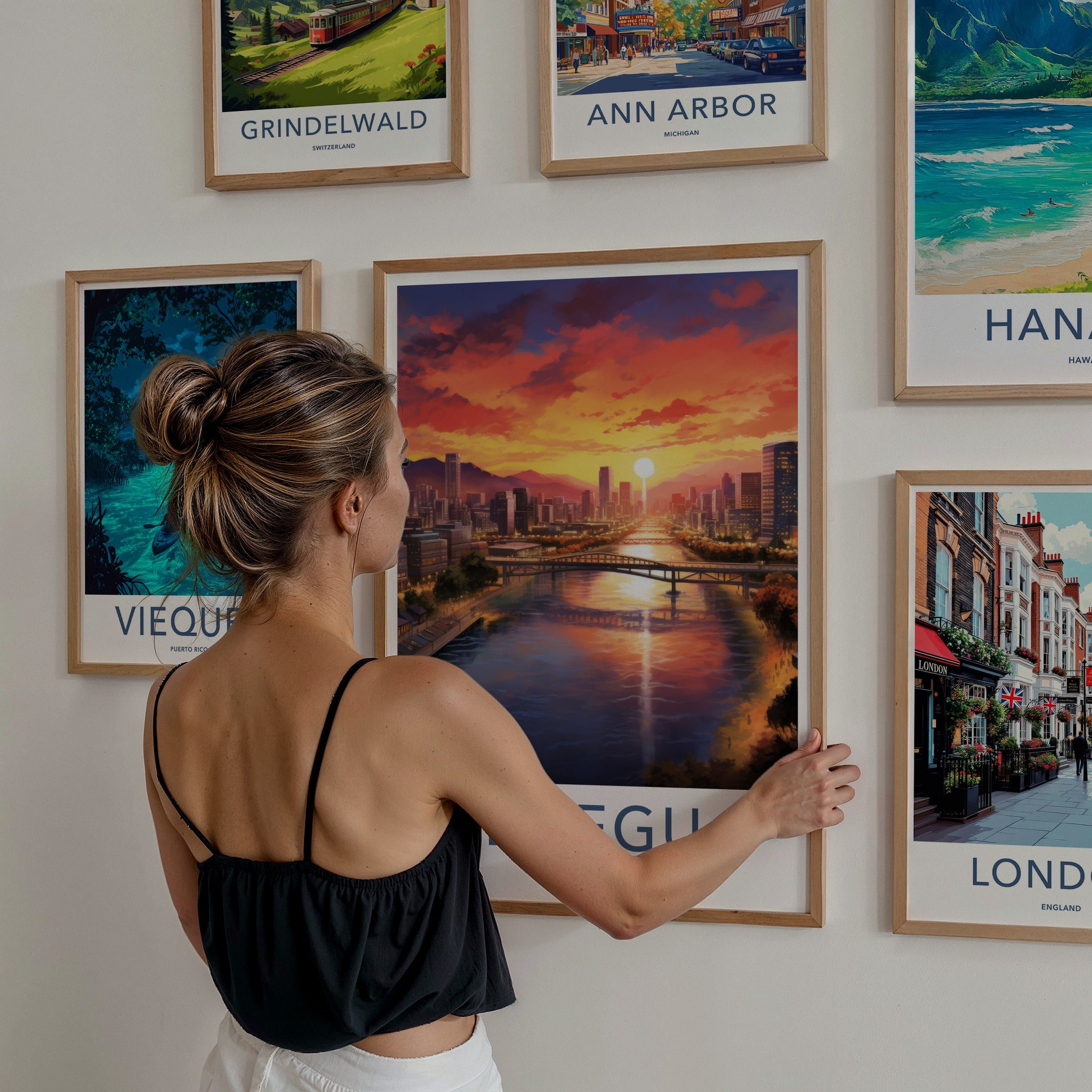 Daegu Poster - South Korea Travel Art - Vibrant Sunset City Home Decor