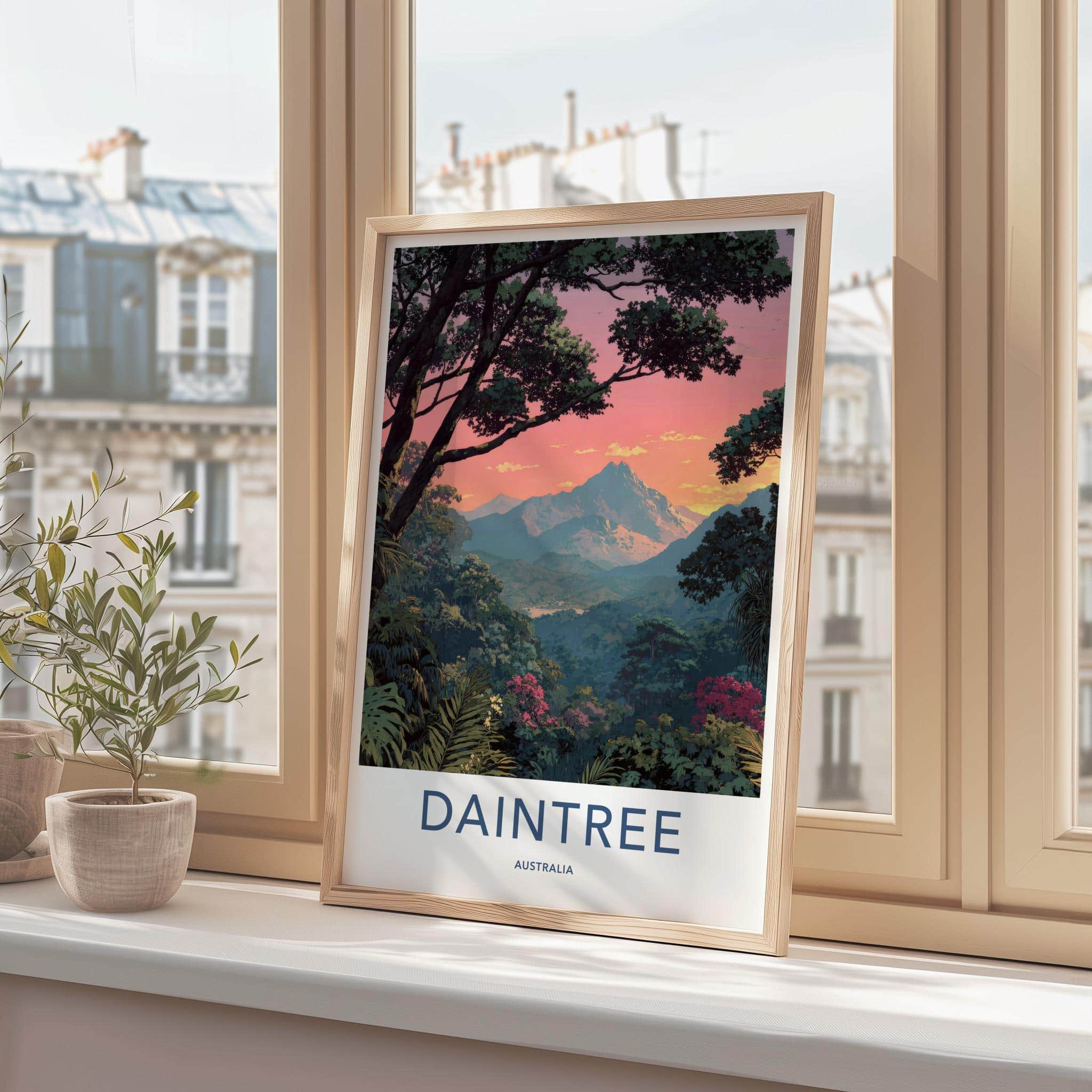 Daintree Poster - Australia Scenic Art - Jungle Sunset Peak Home Decor