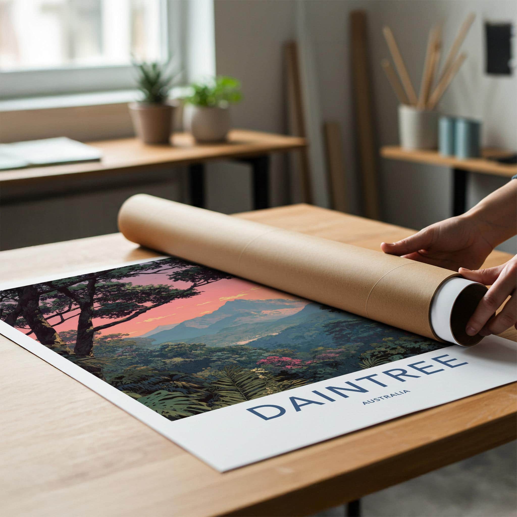 Daintree Poster - Australia Scenic Art - Jungle Sunset Peak Home Decor