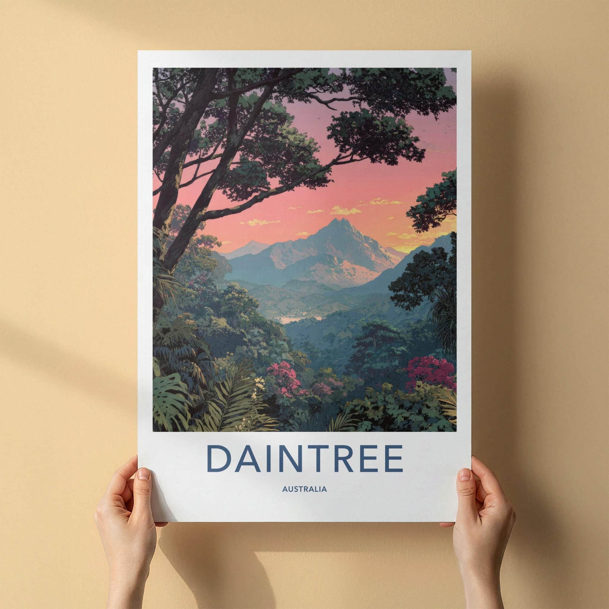 Daintree Poster - Australia Scenic Art - Jungle Sunset Peak Home Decor