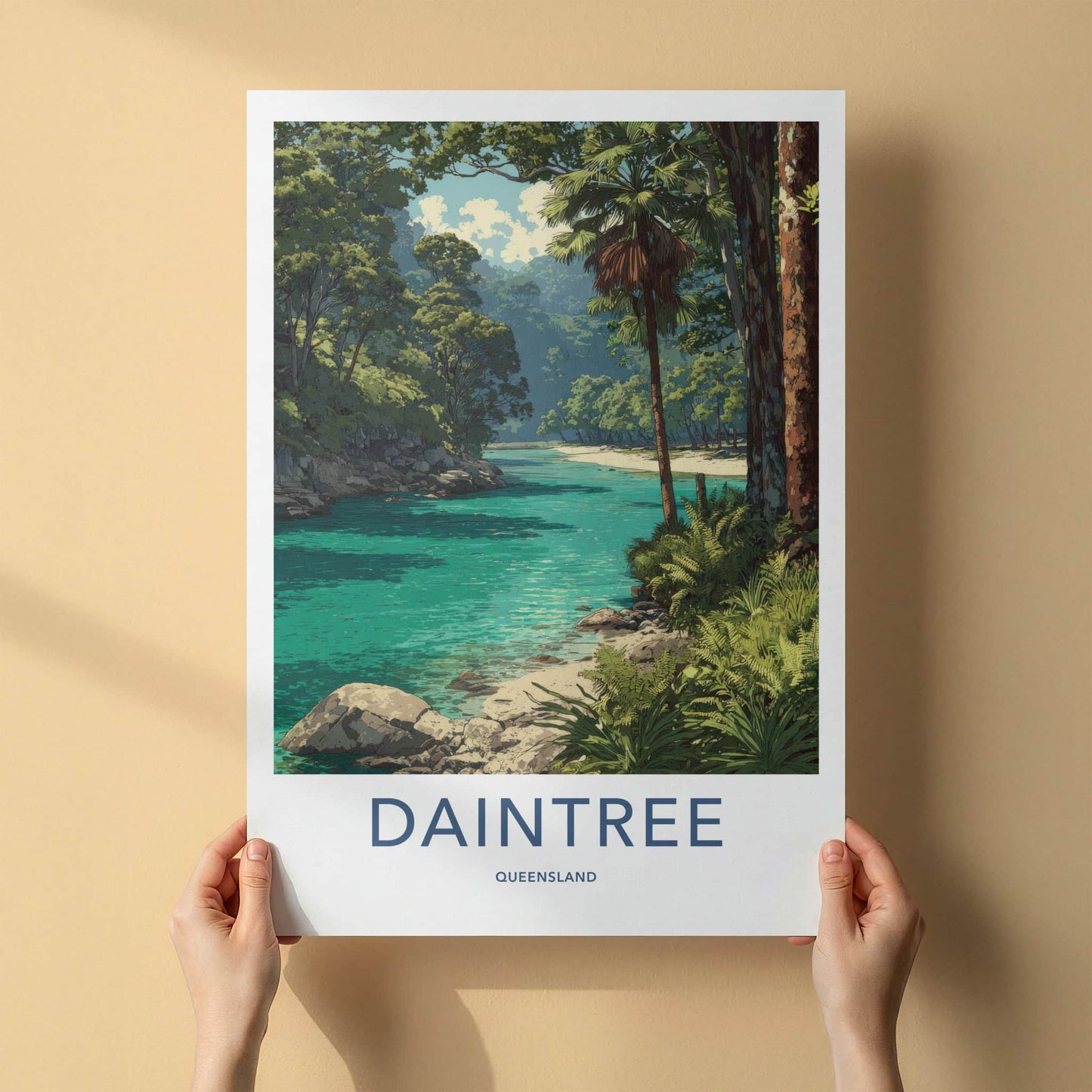 Daintree Poster - Australia Serene Riverbed Travel Art Home Decor
