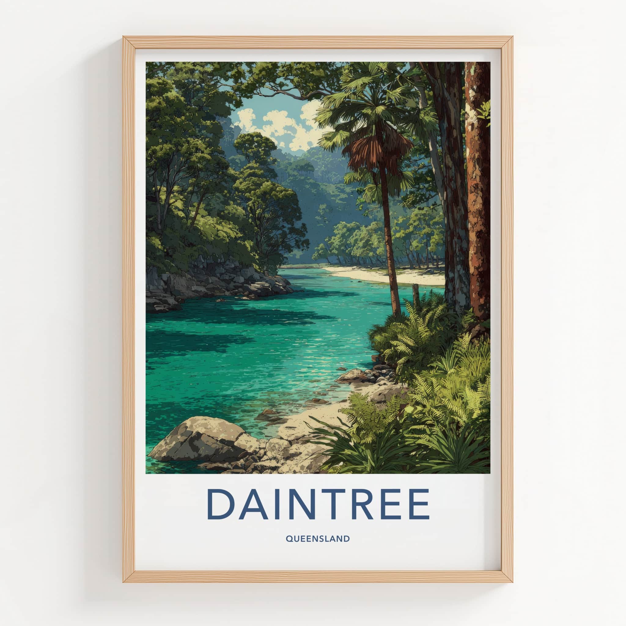 Daintree Poster - Australia Serene Riverbed Travel Art Home Decor