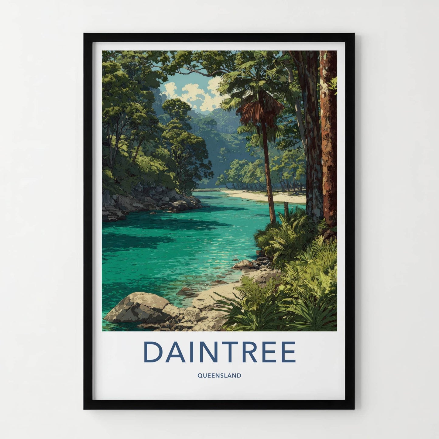 Daintree Poster - Australia Serene Riverbed Travel Art Home Decor