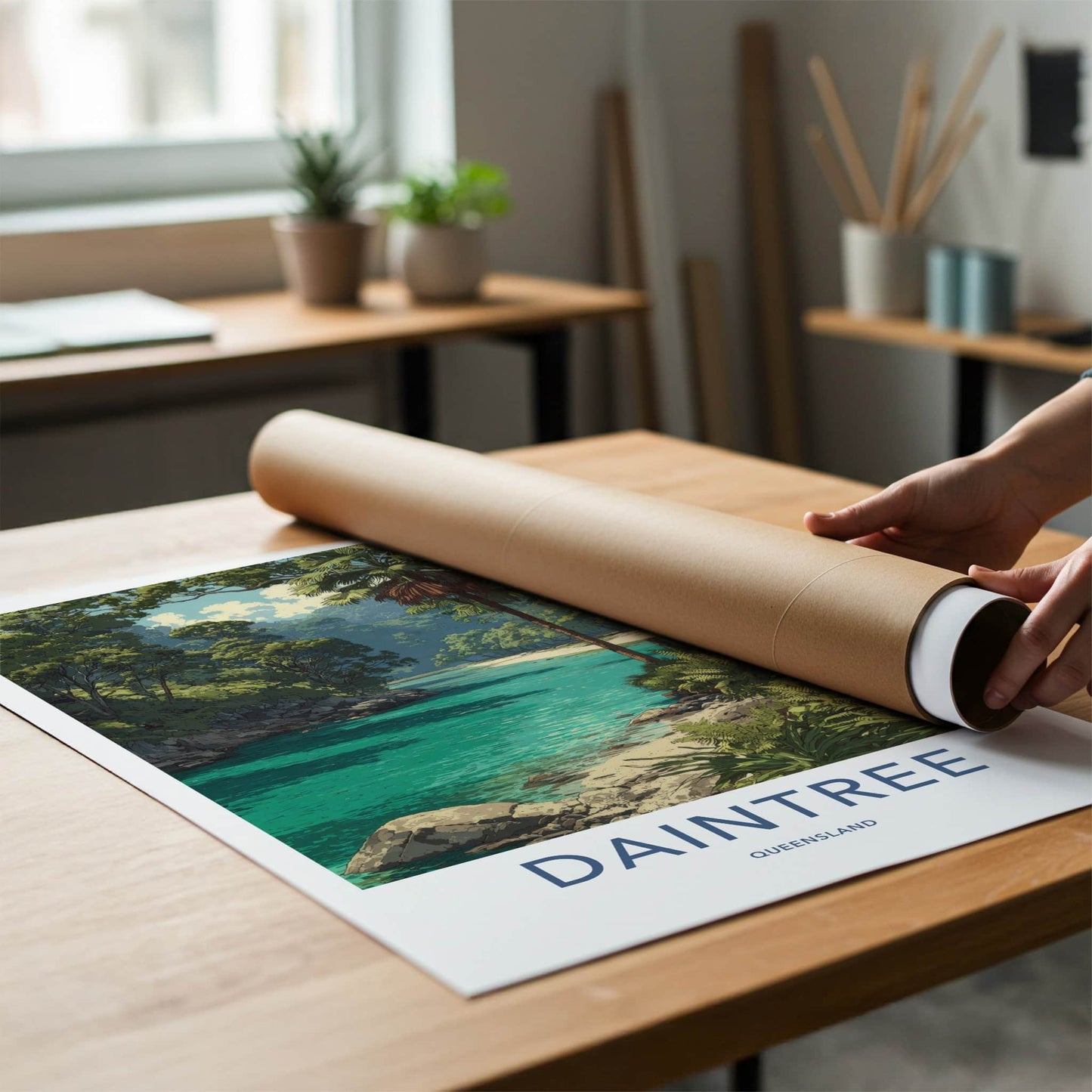Daintree Poster - Australia Serene Riverbed Travel Art Home Decor