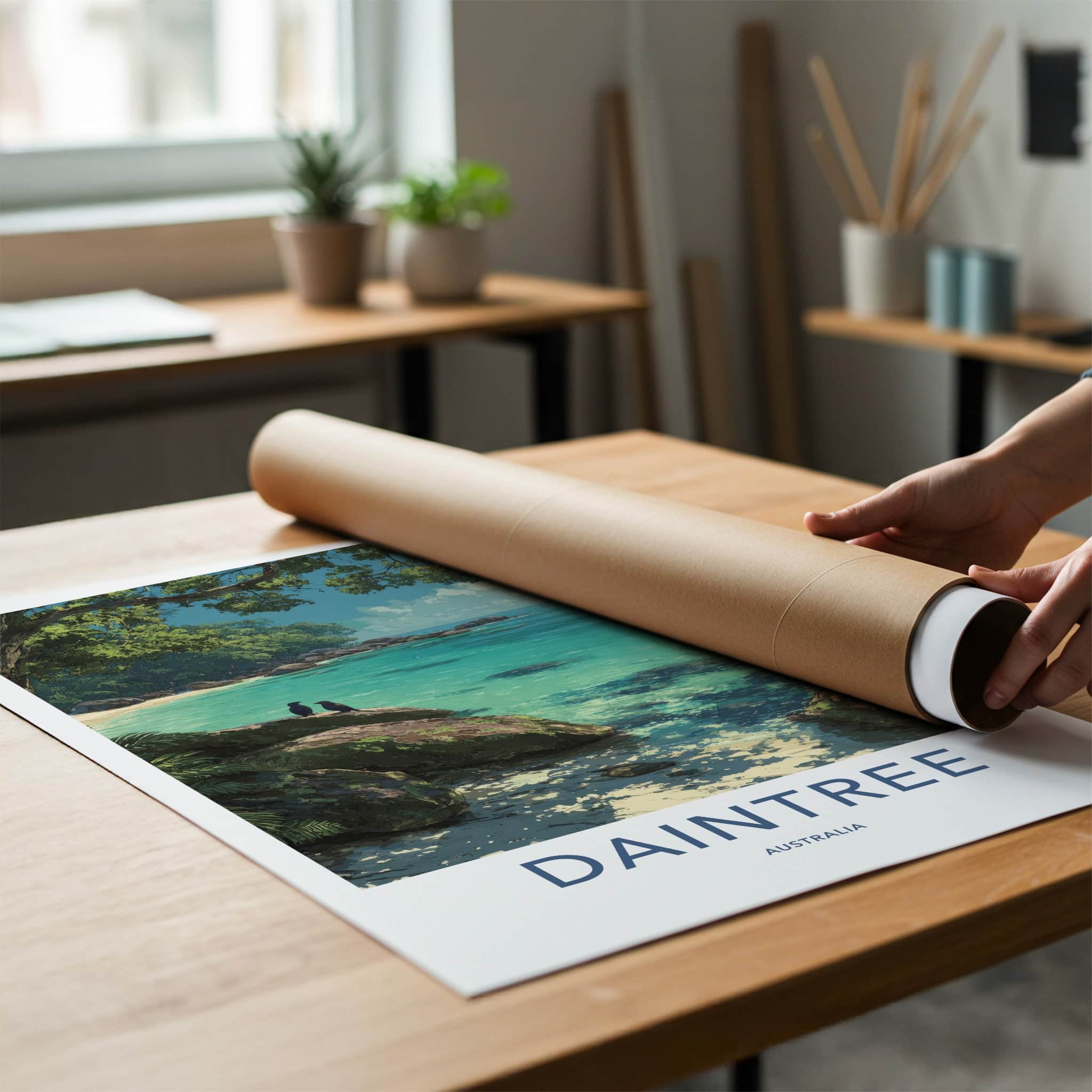 Daintree Poster - Australia Travel Art - Emerald Water Birds Home Decor