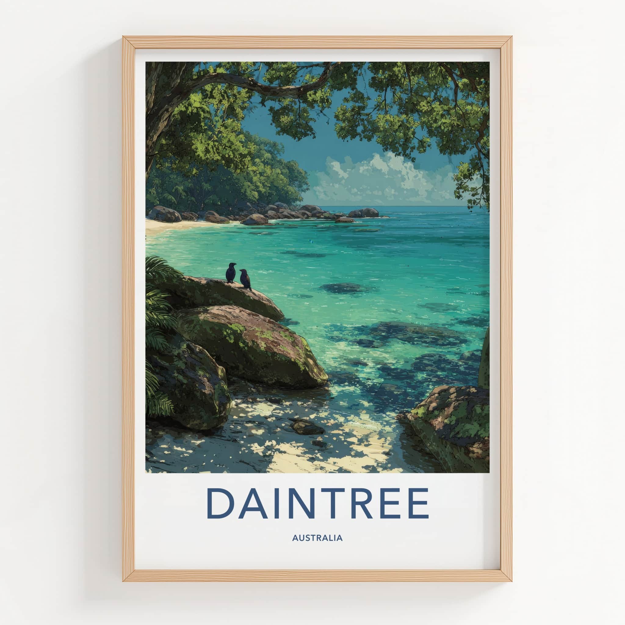Daintree Poster - Australia Travel Art - Emerald Water Birds Home Decor