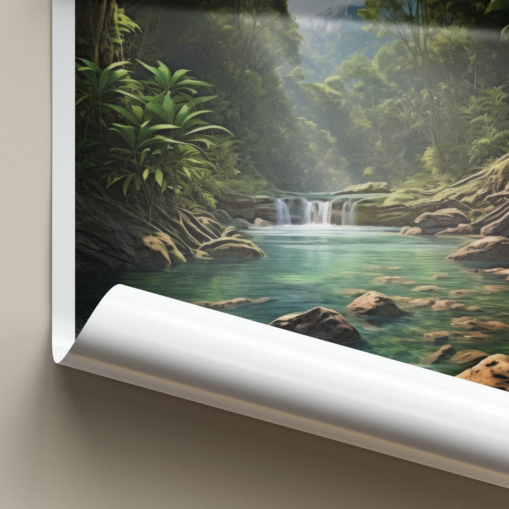 Daintree Poster - Australia Travel Art - Jungle River Waterfall Home Decor