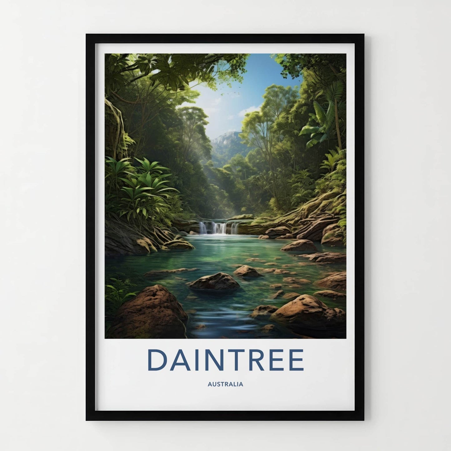 Daintree Poster - Australia Travel Art - Jungle River Waterfall Home Decor