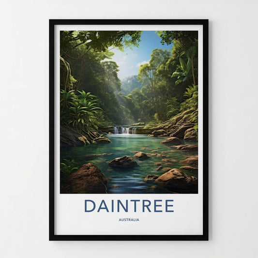 Daintree Poster - Australia Travel Art - Jungle River Waterfall Home Decor