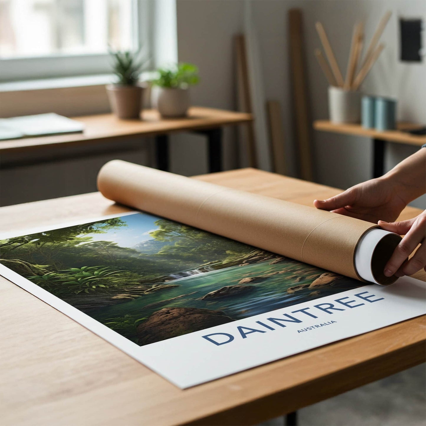 Daintree Poster - Australia Travel Art - Jungle River Waterfall Home Decor
