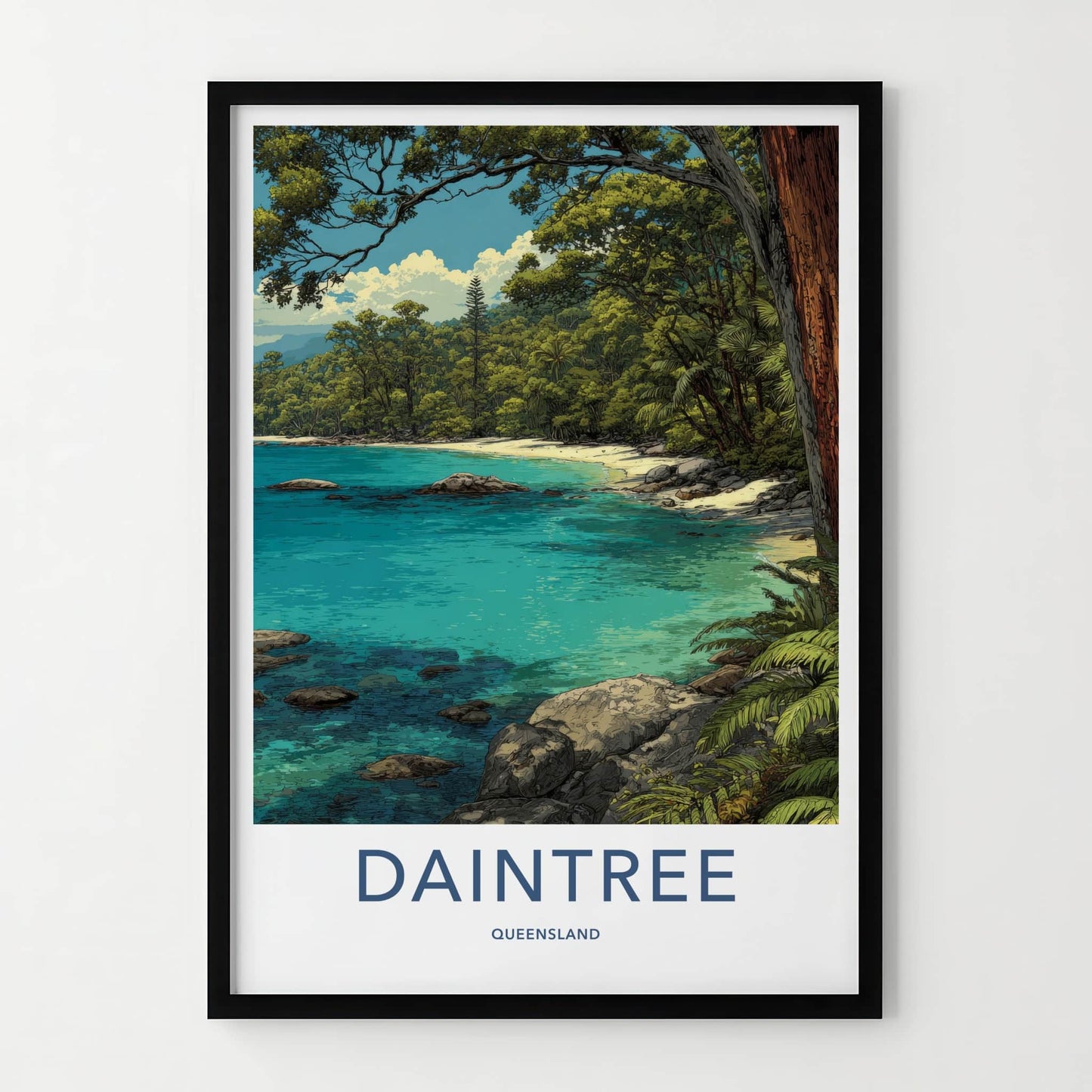 Daintree Poster - Australia Travel Art - Lush Coastal Rainforest Home Decor