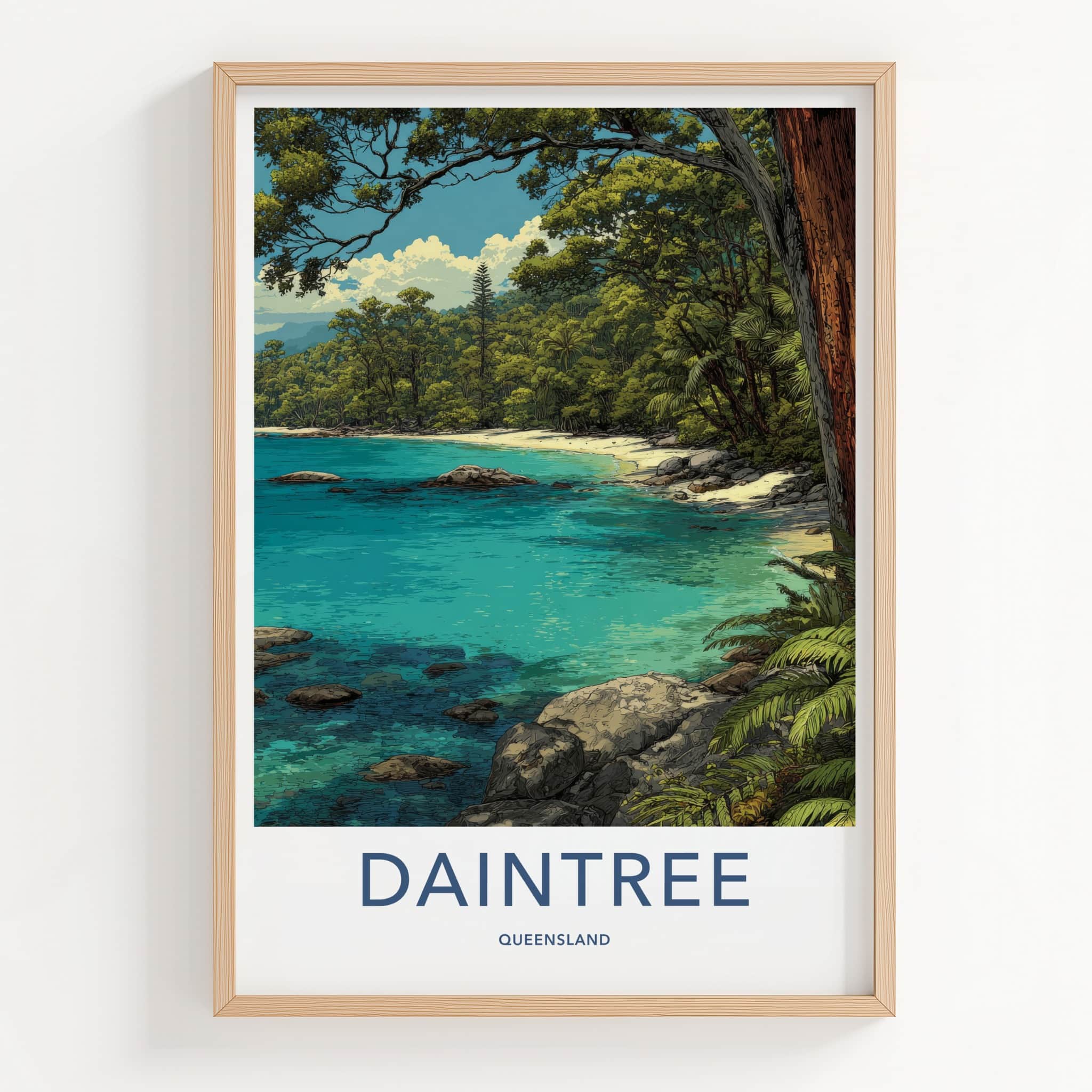 Daintree Poster - Australia Travel Art - Lush Coastal Rainforest Home Decor