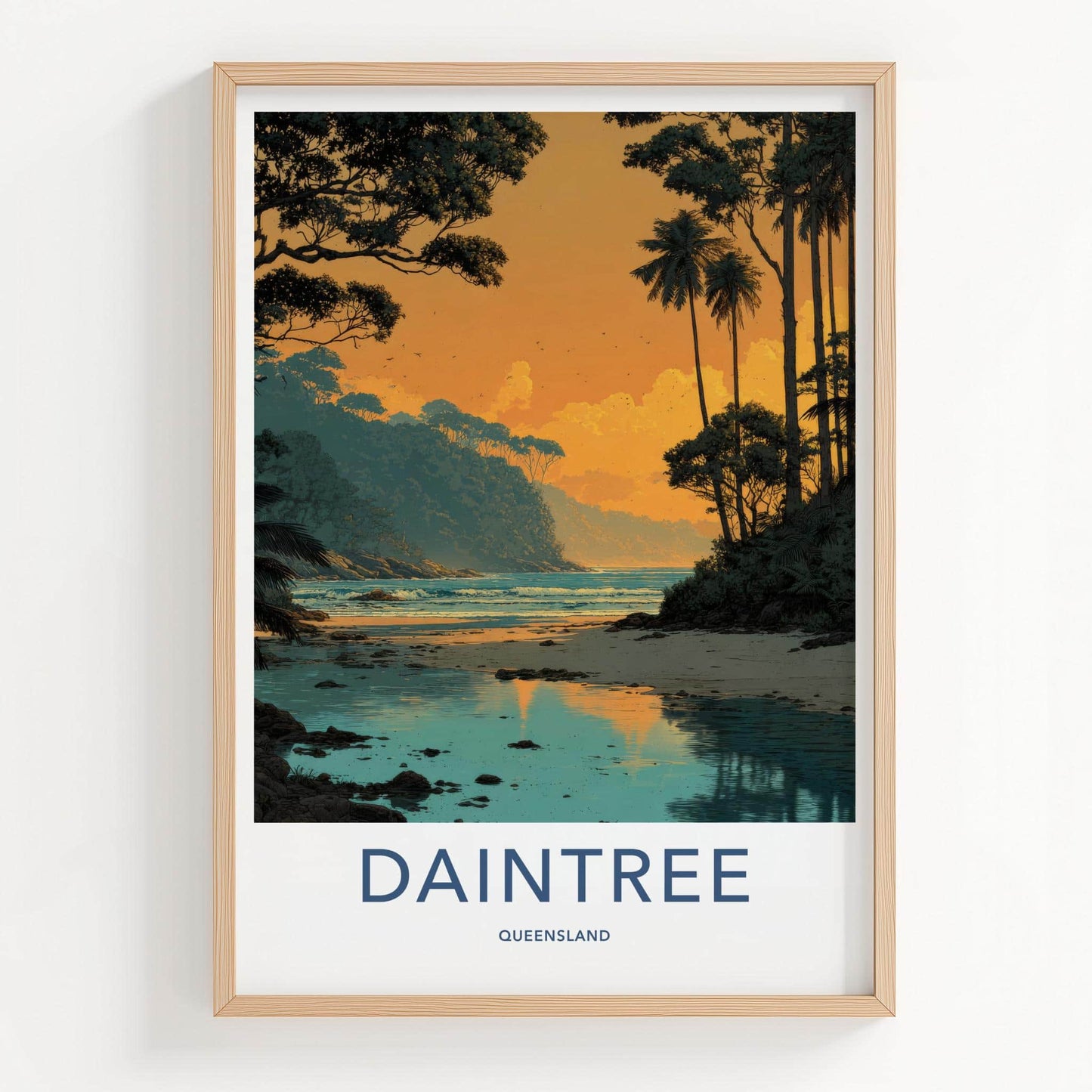 Daintree Poster - Australia Travel Art - Lush coastal reflections Home Decor