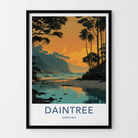 Daintree Poster - Australia Travel Art - Lush coastal reflections Home Decor