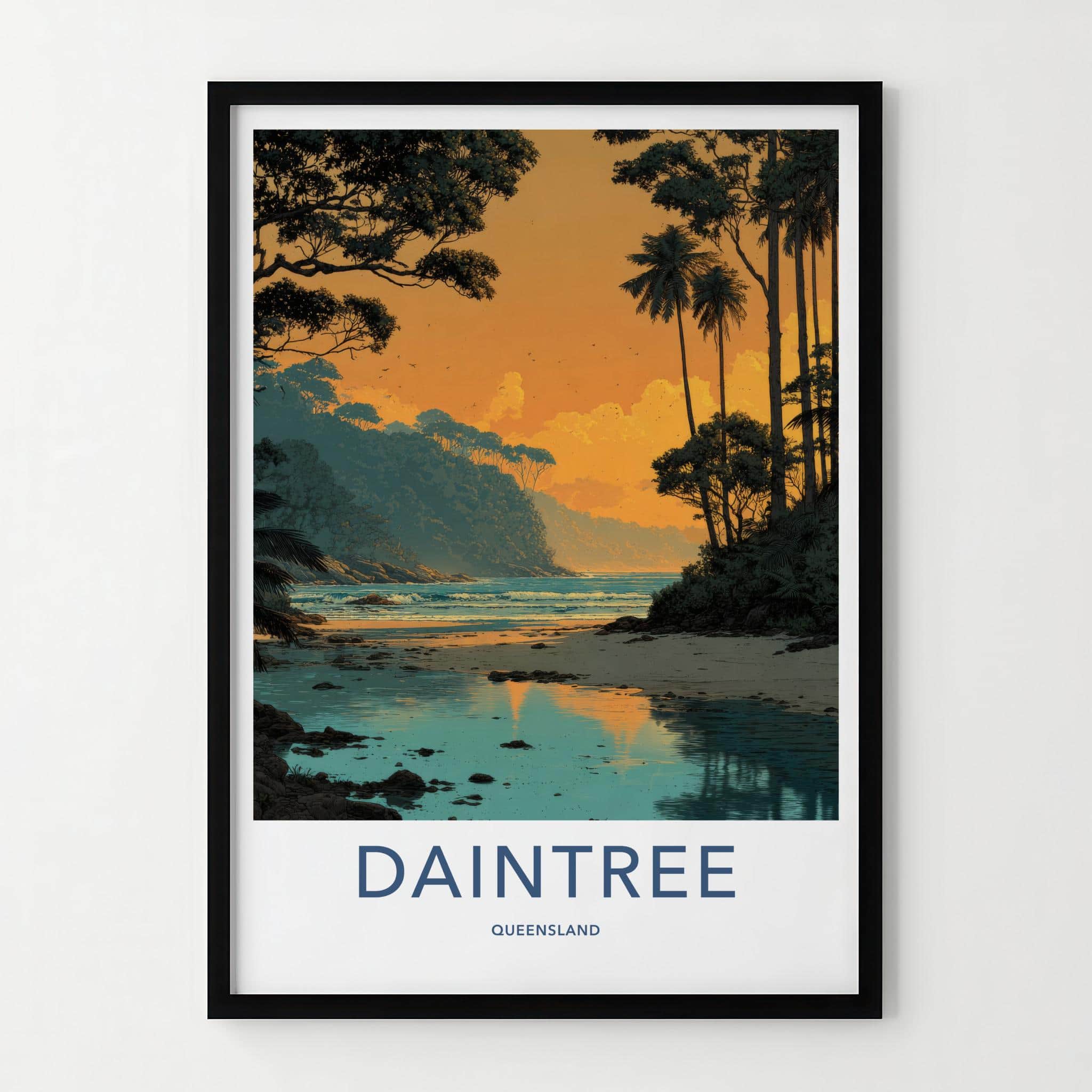 Daintree Poster - Australia Travel Art - Lush coastal reflections Home Decor