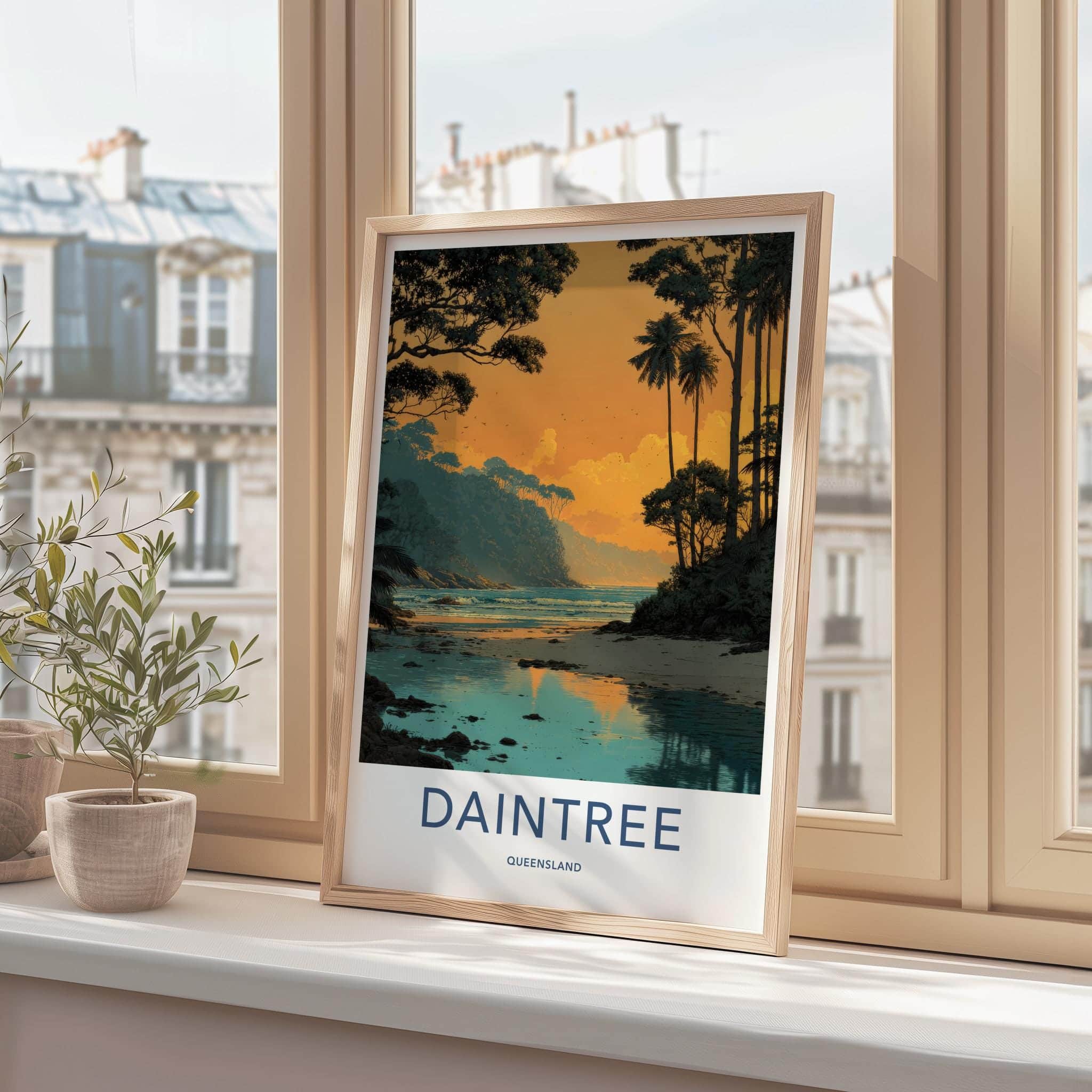 Daintree Poster - Australia Travel Art - Lush coastal reflections Home Decor