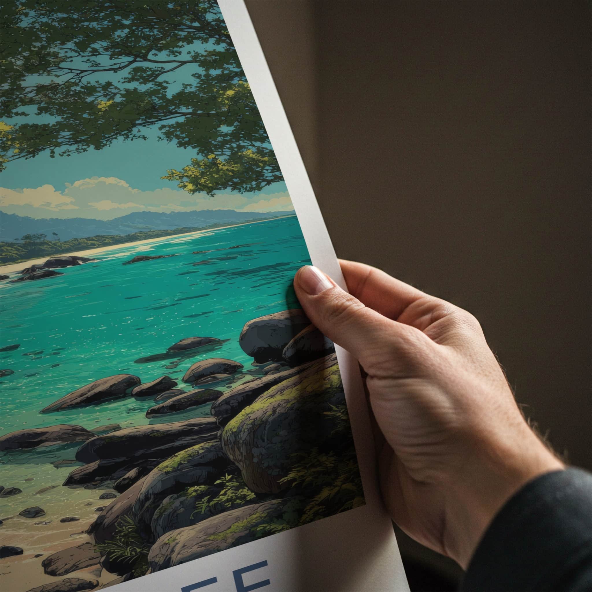 Daintree Poster - Australia Travel Art - Lush Coastal Rocks Home Decor
