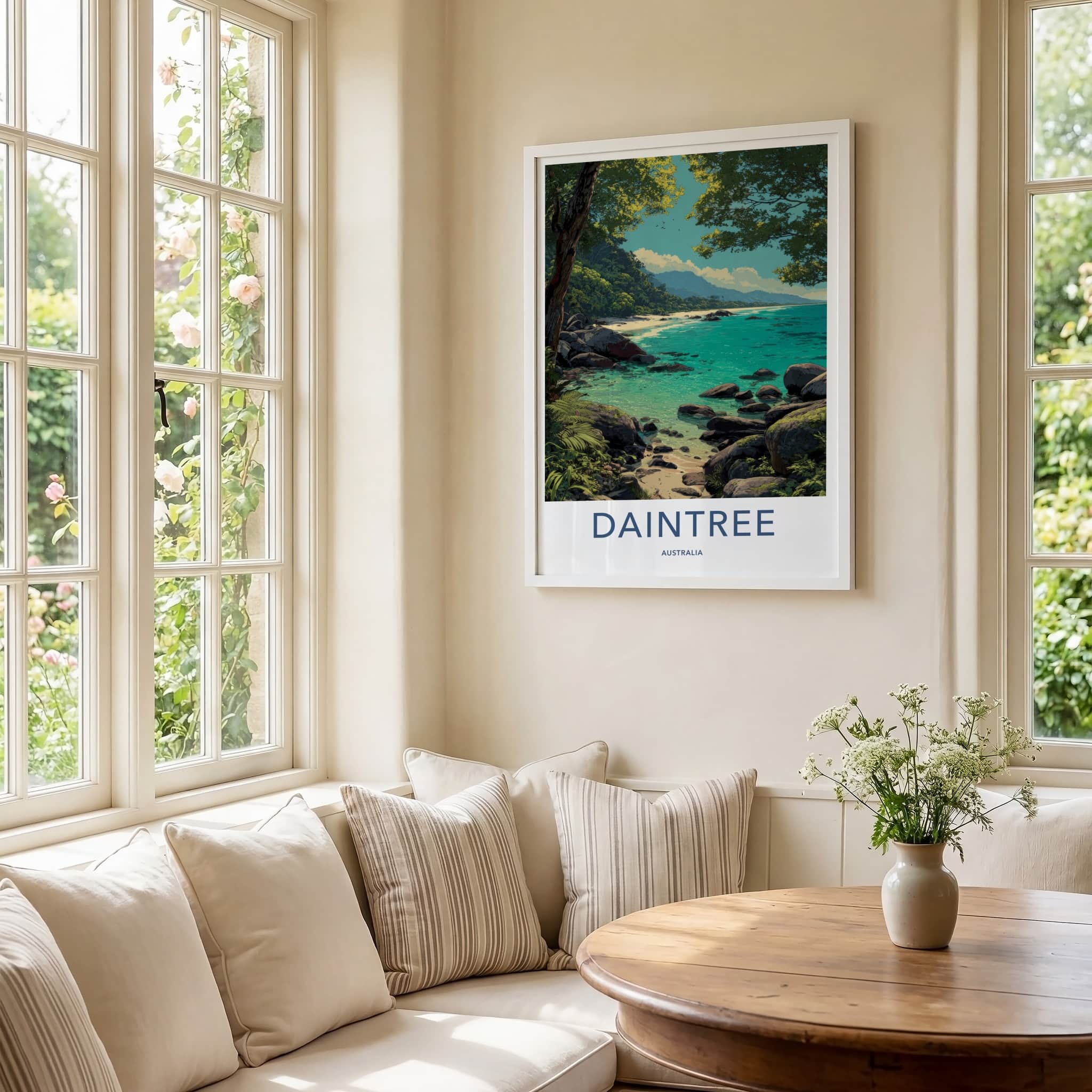 Daintree Poster - Australia Travel Art - Lush Coastal Rocks Home Decor