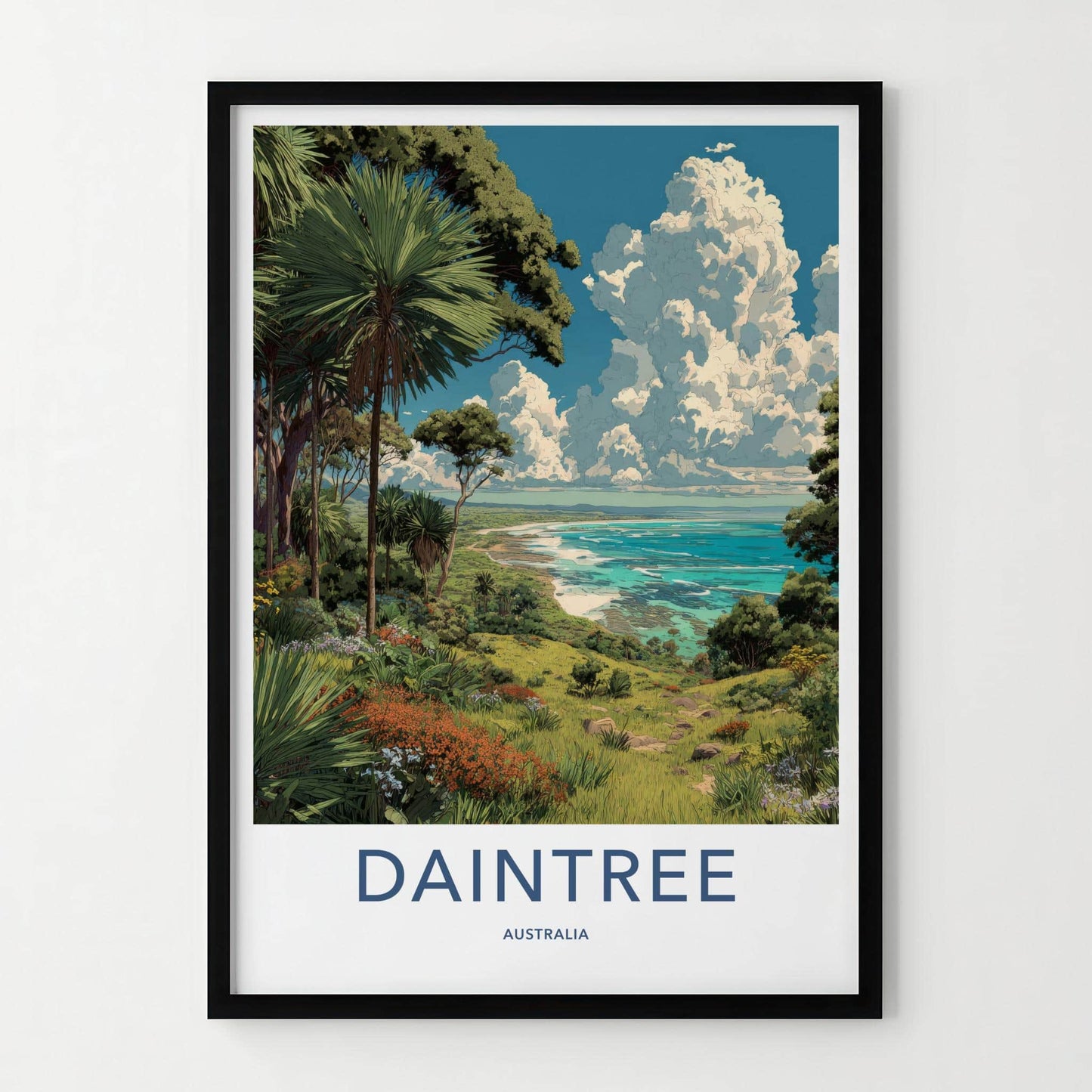 Daintree Poster - Australia Travel Art - Lush Coastal Vista Wall Decor