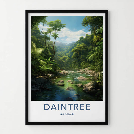 Daintree Poster - Australia Travel Art - Lush River Rainforest Home Decor