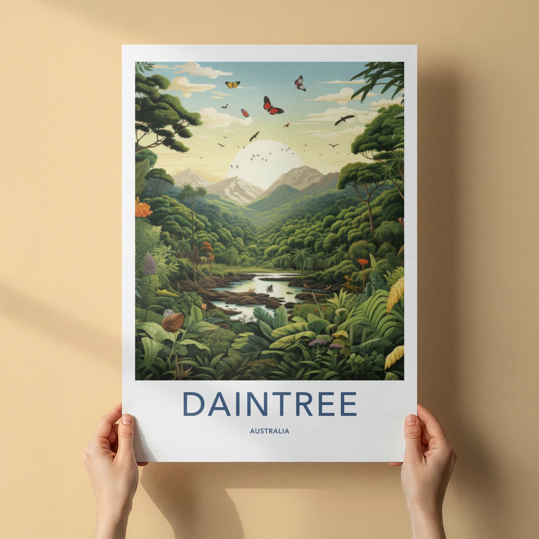 Daintree Poster - Australia Travel Art - Lush River Valley Home Decor