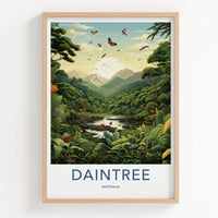Daintree Poster - Australia Travel Art - Lush River Valley Home Decor