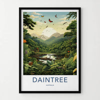 Daintree Poster - Australia Travel Art - Lush River Valley Home Decor