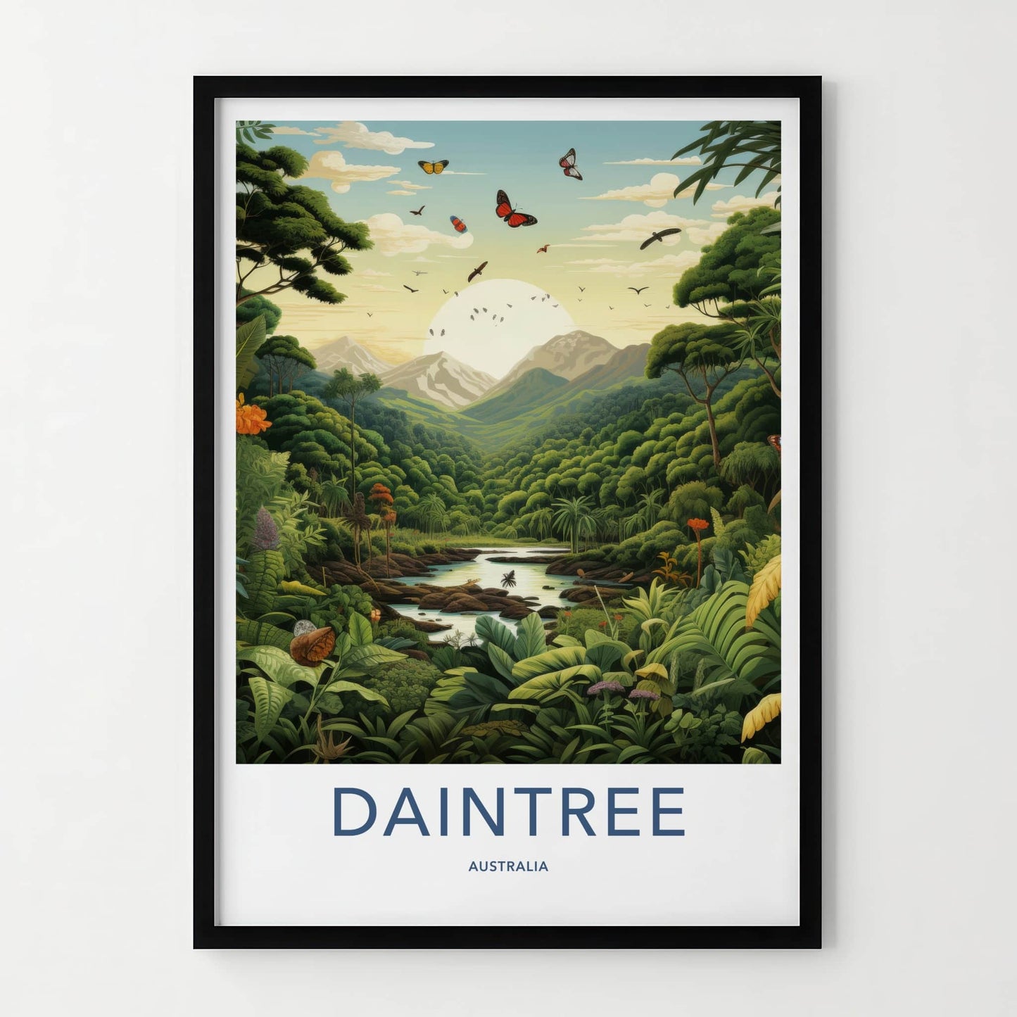 Daintree Poster - Australia Travel Art - Lush River Valley Home Decor