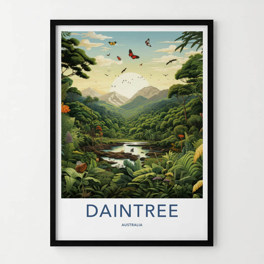 Daintree Poster - Australia Travel Art - Lush River Valley Home Decor