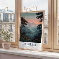 Daintree Poster - Australia Travel Art - Misty Mountain Valley Wall Decor