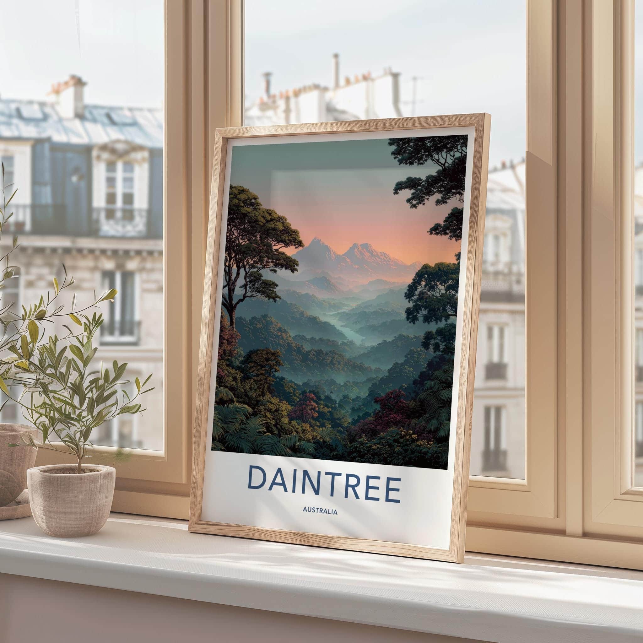 Daintree Poster - Australia Travel Art - Misty Mountain Valley Wall Decor