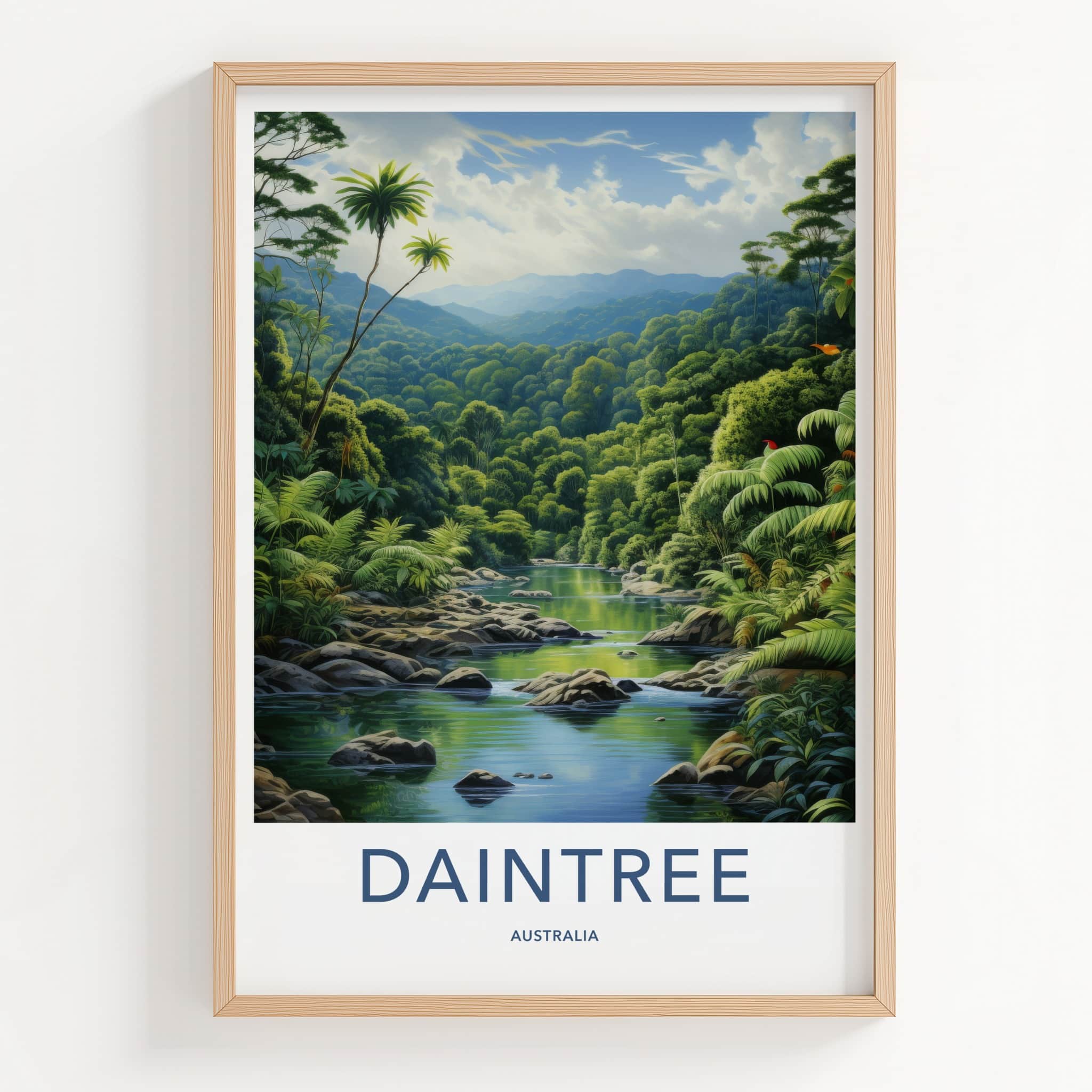 Daintree Poster - Australia Travel Art - Serene Rainforest River Home Decor