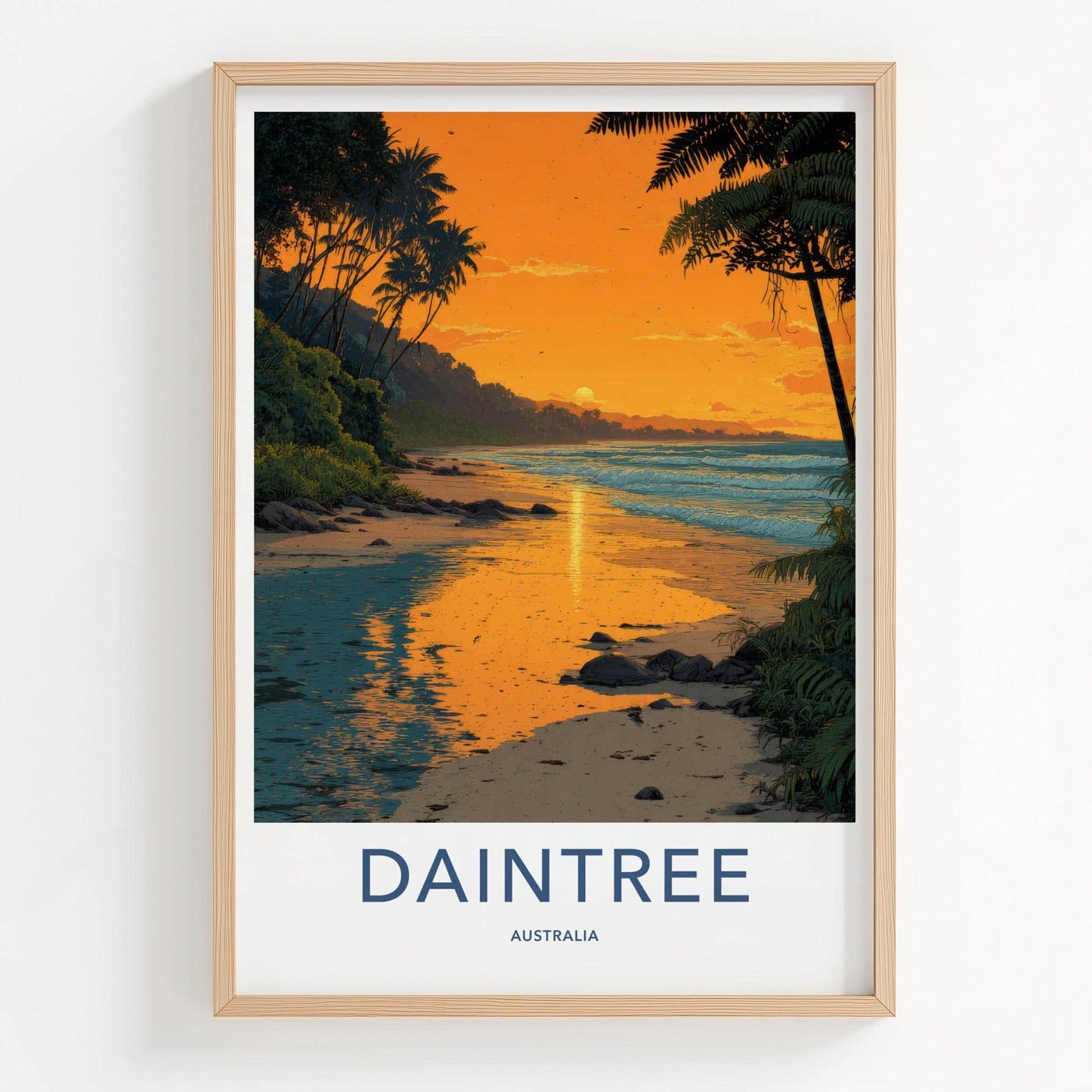 Daintree Poster - Australia Travel Art - Tropical Beach Glow Home Decor