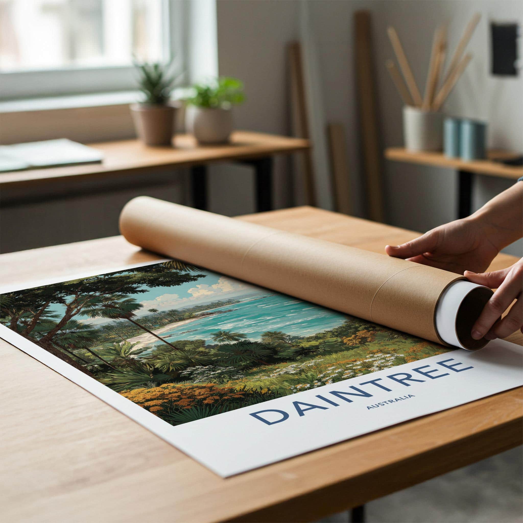 Daintree Poster - Australia Travel Art - Tropical Beach Ocean Wall Decor
