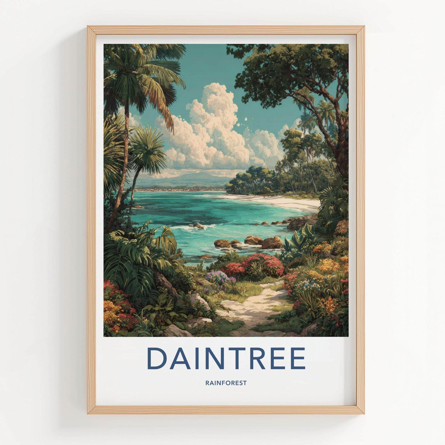 Daintree Poster - Australia Travel Art - Tropical Beach Path Home Decor