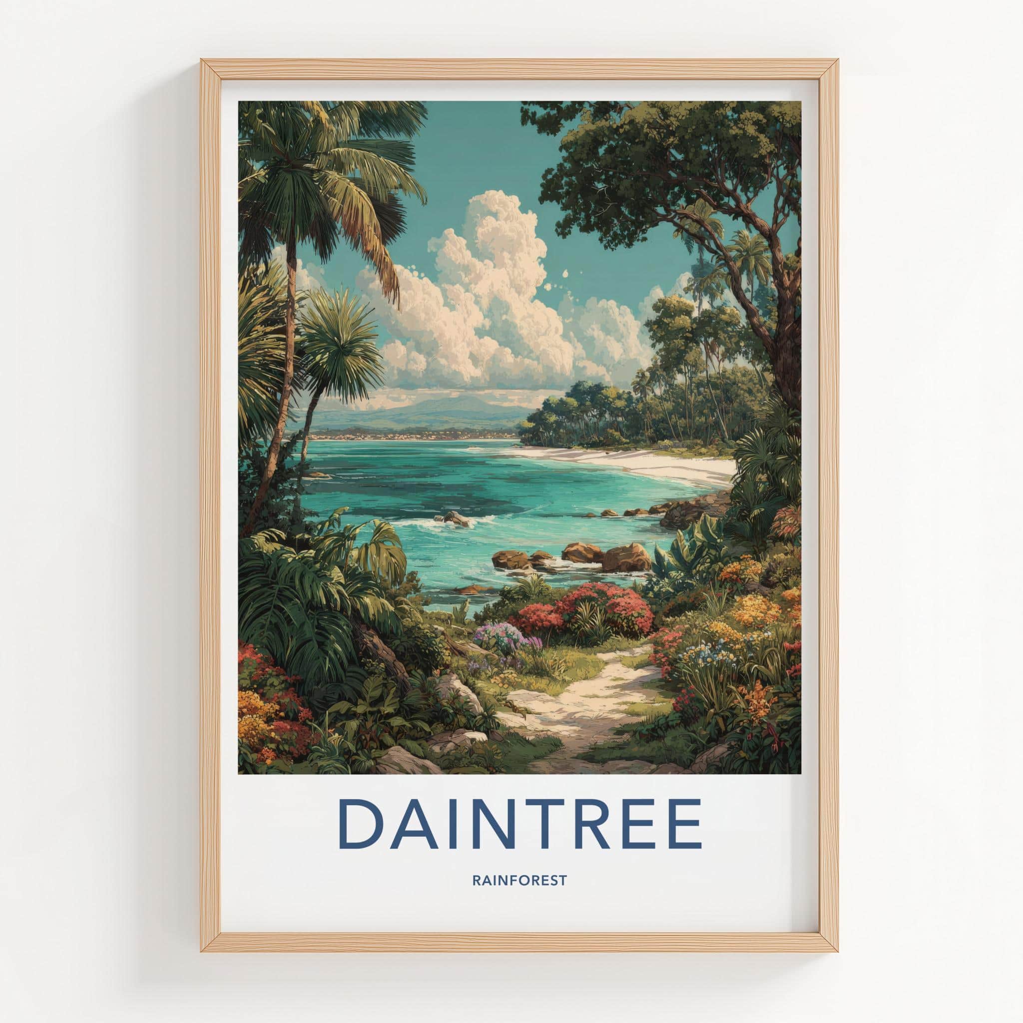 Daintree Poster - Australia Travel Art - Tropical Beach Path Home Decor