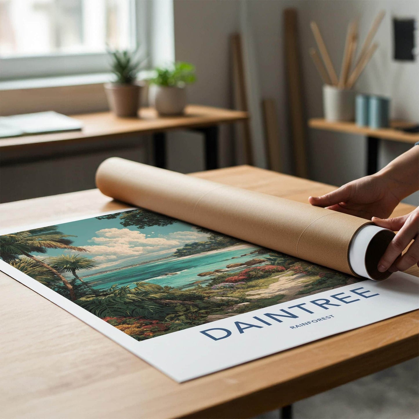 Daintree Poster - Australia Travel Art - Tropical Beach Path Home Decor