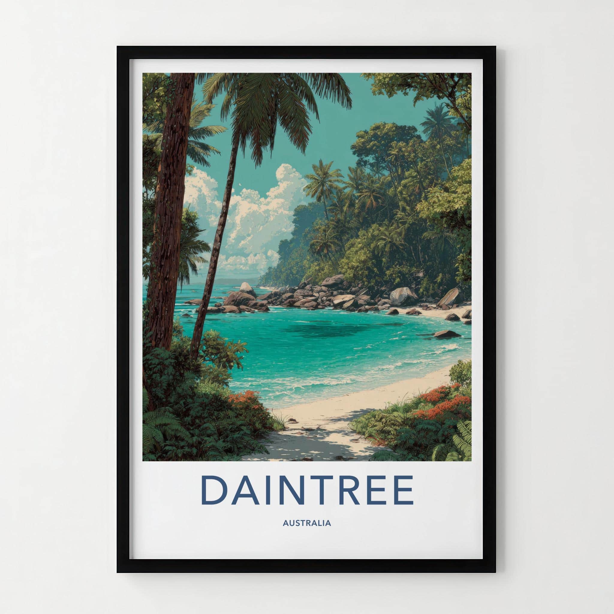 Daintree Poster - Australia Travel Art - Tropical Beach Scene Home Decor