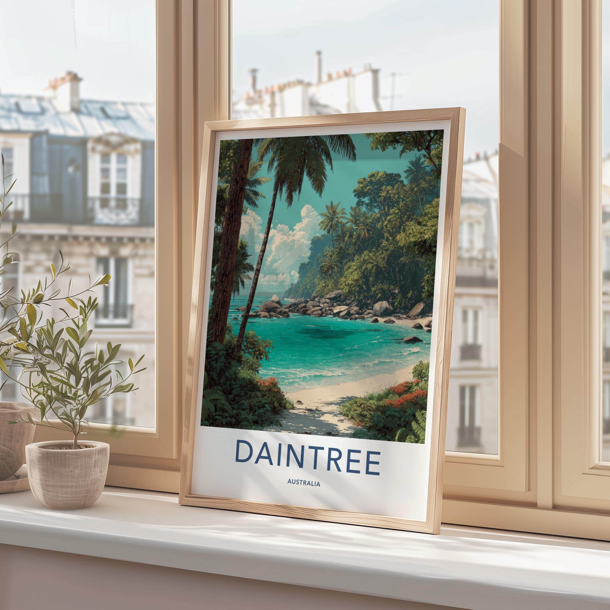 Daintree Poster - Australia Travel Art - Tropical Beach Scene Home Decor
