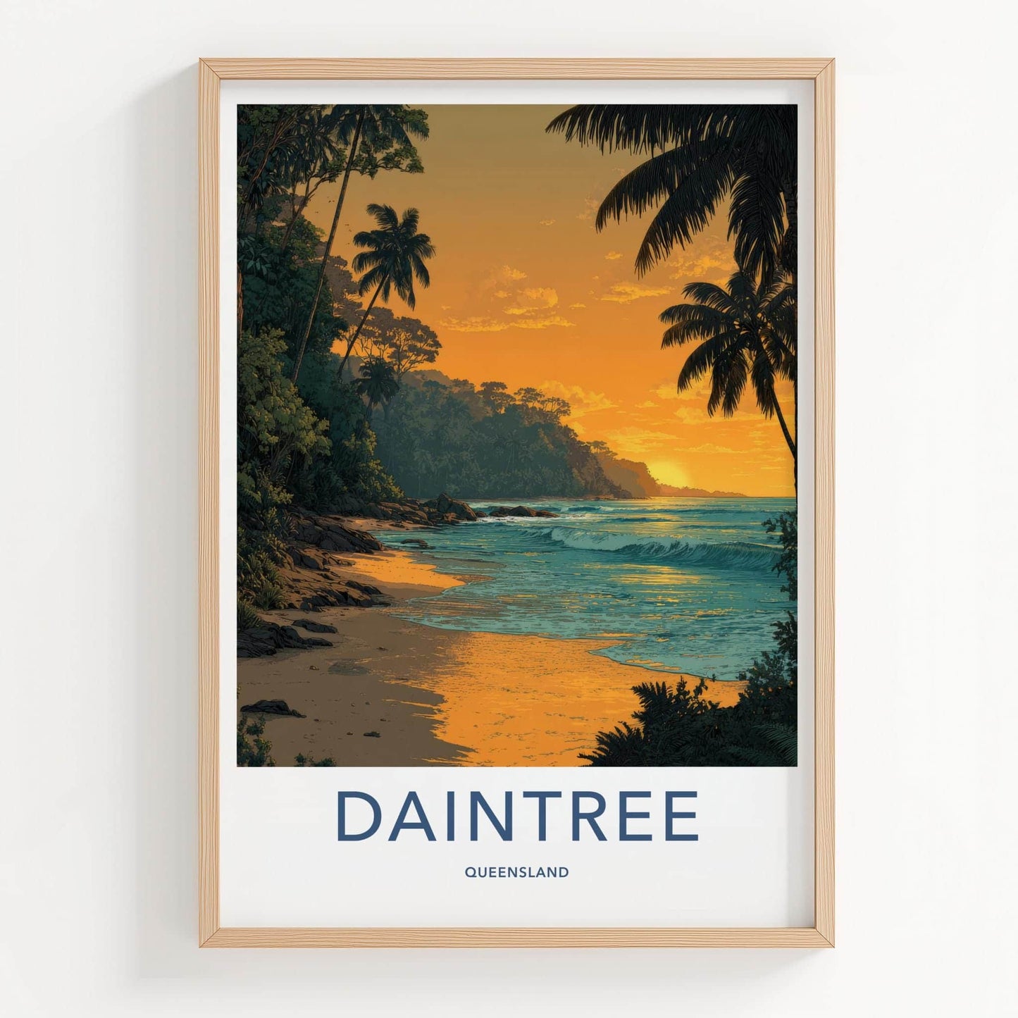 Daintree Poster - Australia Wall Art - Golden Beach Sunset Home Decor