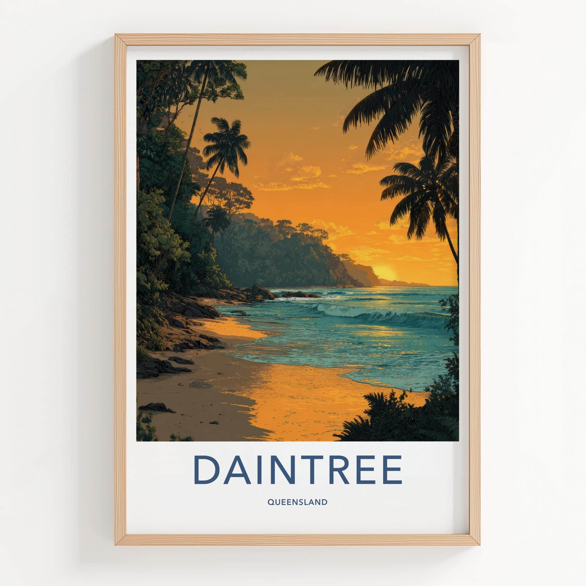 Daintree Poster - Australia Wall Art - Golden Beach Sunset Home Decor