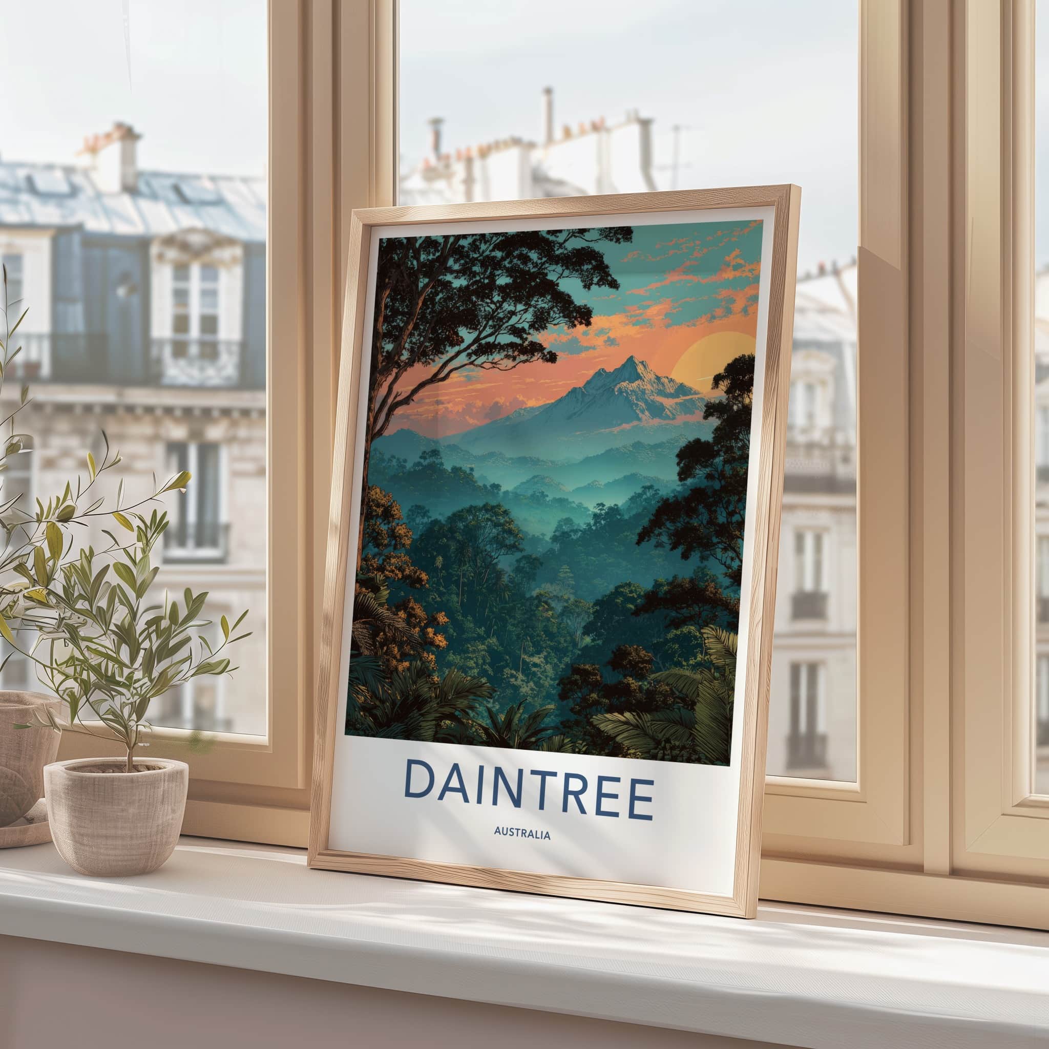 Daintree Poster - Australia Wall Art - Sunset Peaks Jungle Home Decor