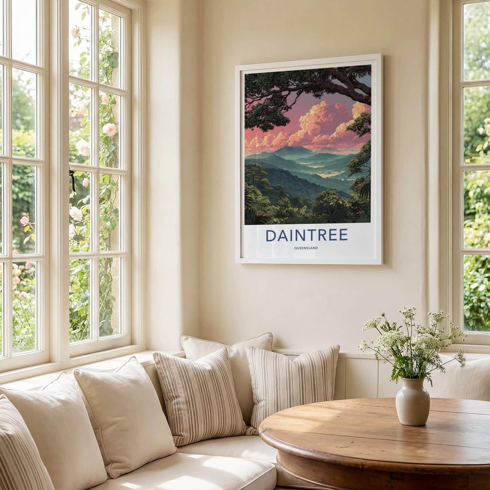 Daintree Poster - Queensland Travel Art - Pink Sky Horizon Room Decor