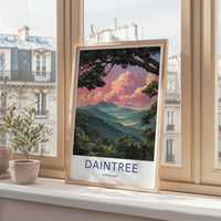 Daintree Poster - Queensland Travel Art - Pink Sky Horizon Room Decor