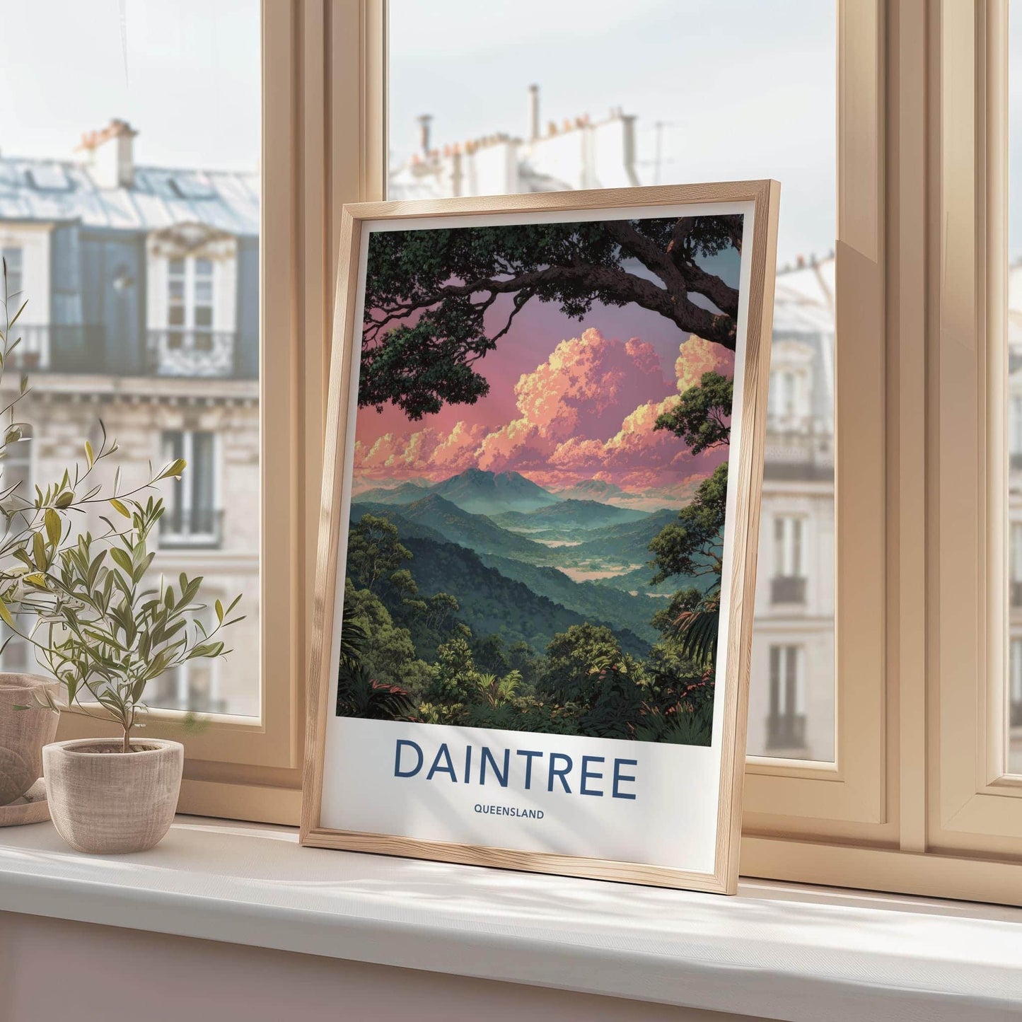 Daintree Poster - Queensland Travel Art - Pink Sky Horizon Room Decor