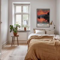 Dal Lake Poster - India Travel Art - Jammu Kashmir Scenic Houseboat Sunset Home Decor